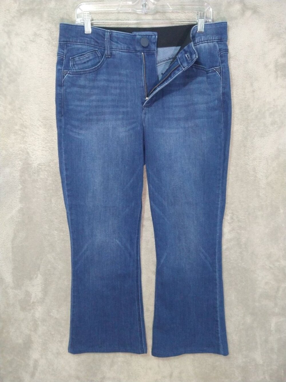 Democracy Jeans Womens 12 Petite Blue Denim Ab Solution Itty Bitty Boot Dark